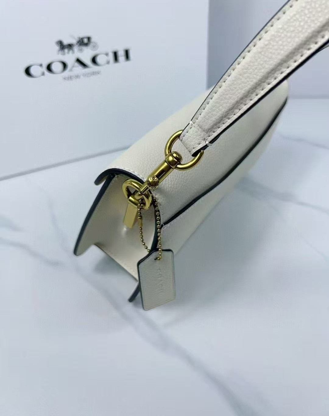 COACH F73995 Tabby Shoulder Bag 26 White Polished Pebble Leather 2 Way Outlet