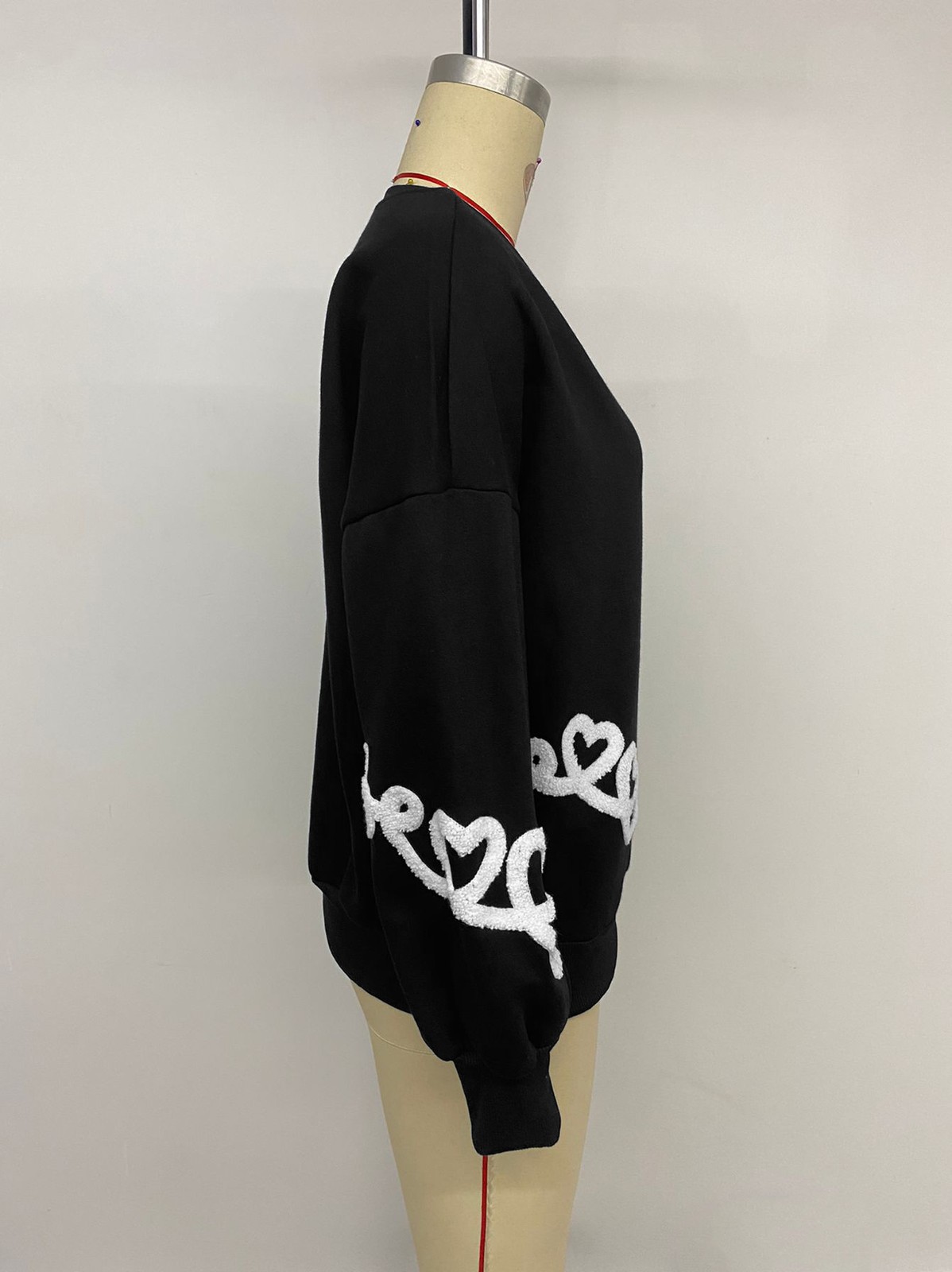 Autumn and winter round neck towel embroidered casual hoodie