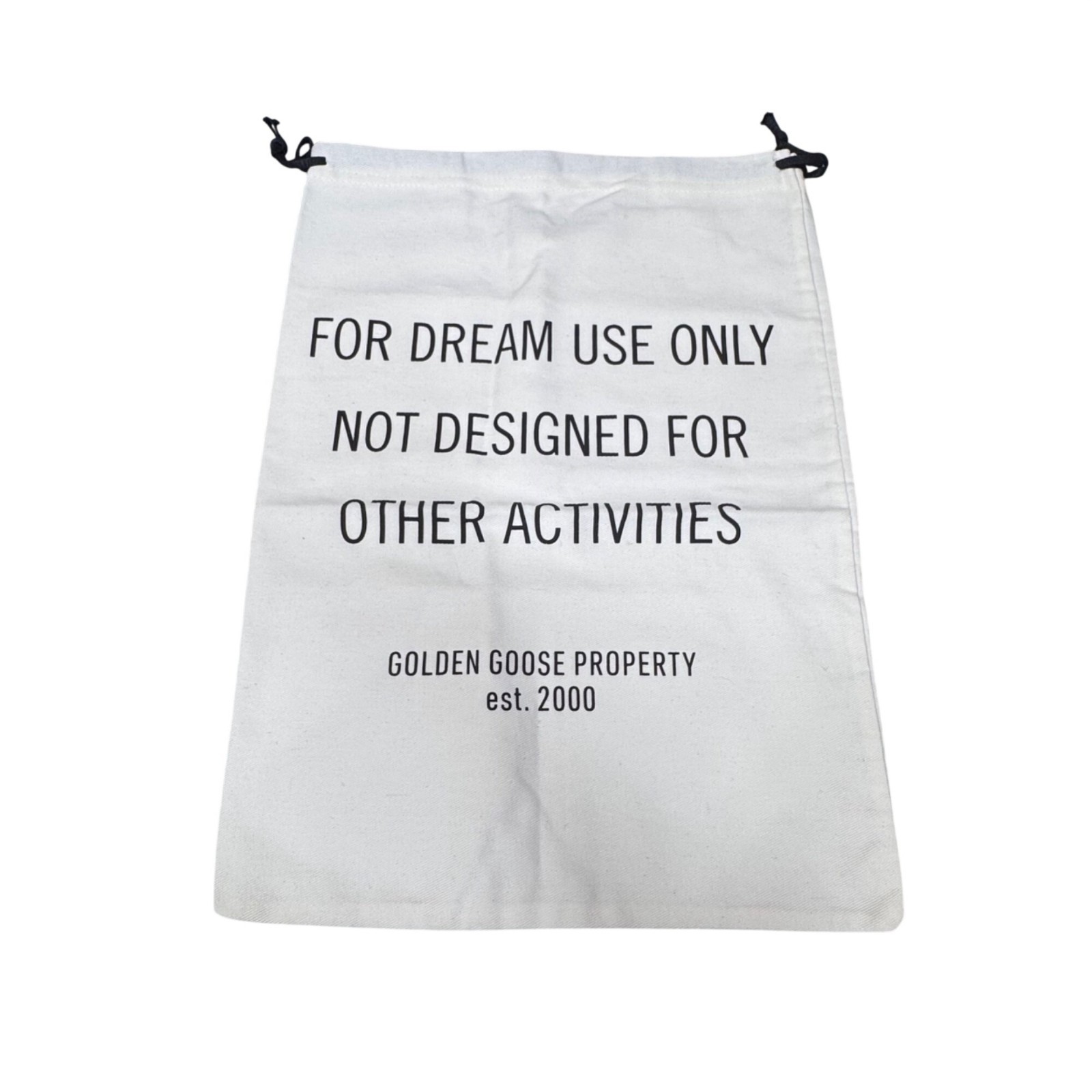 Golden Goose White Canvas Drawstring Dust Bag 15” x11″ Dream Use Only Authentic