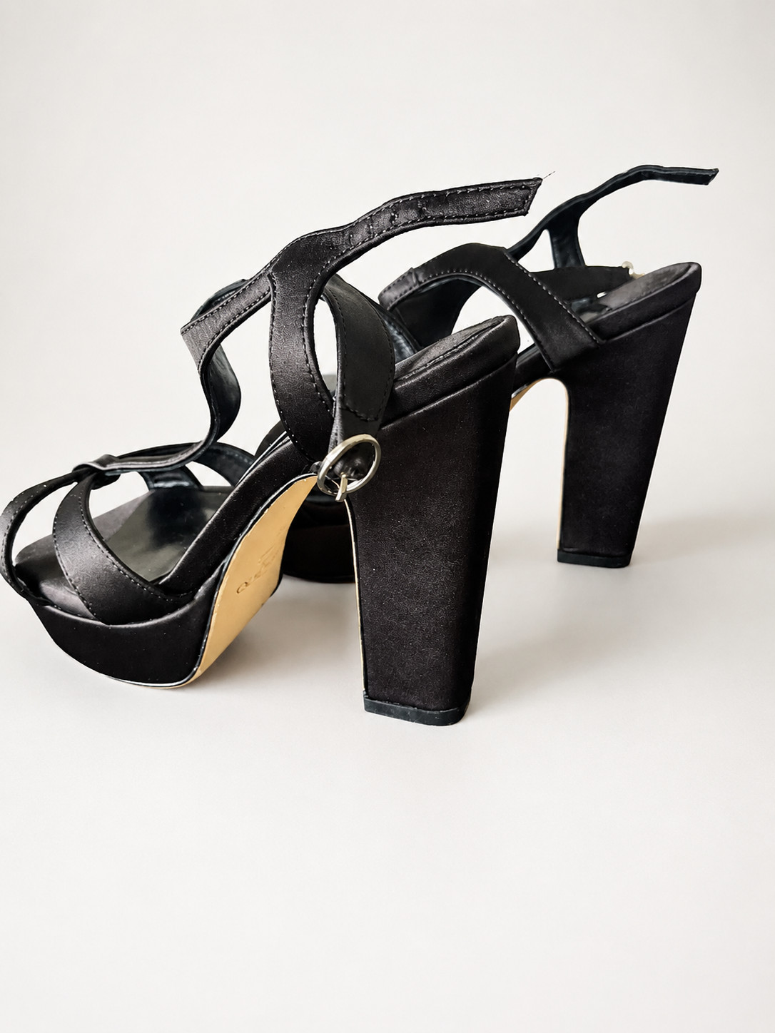 Black Platform High Heel Sandals Size 36 New Without Tags