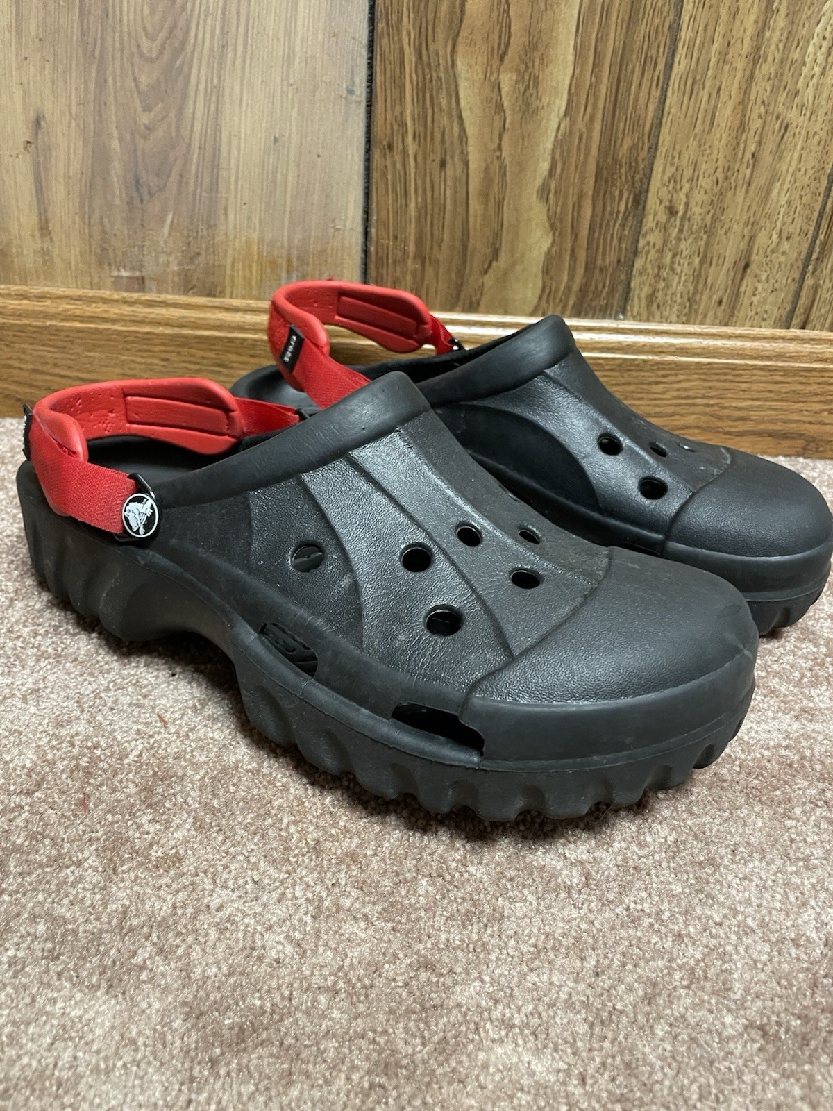 Crocs Off Road Sport Clogs Slides Slip On Adjustable Slingback Mens Sz 12 Black
