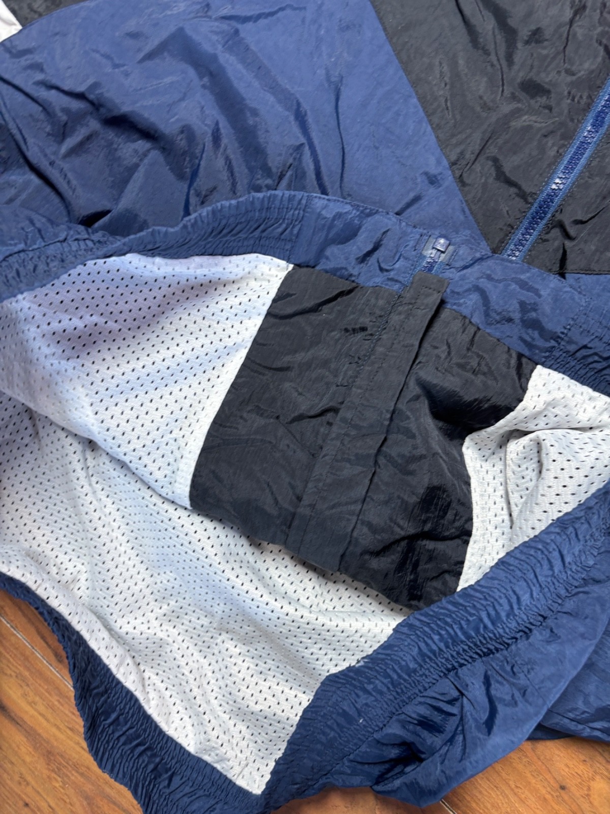Vintage Starter Windbreaker Jacket M Blue Black 90s Streetwear Retro Sportswear