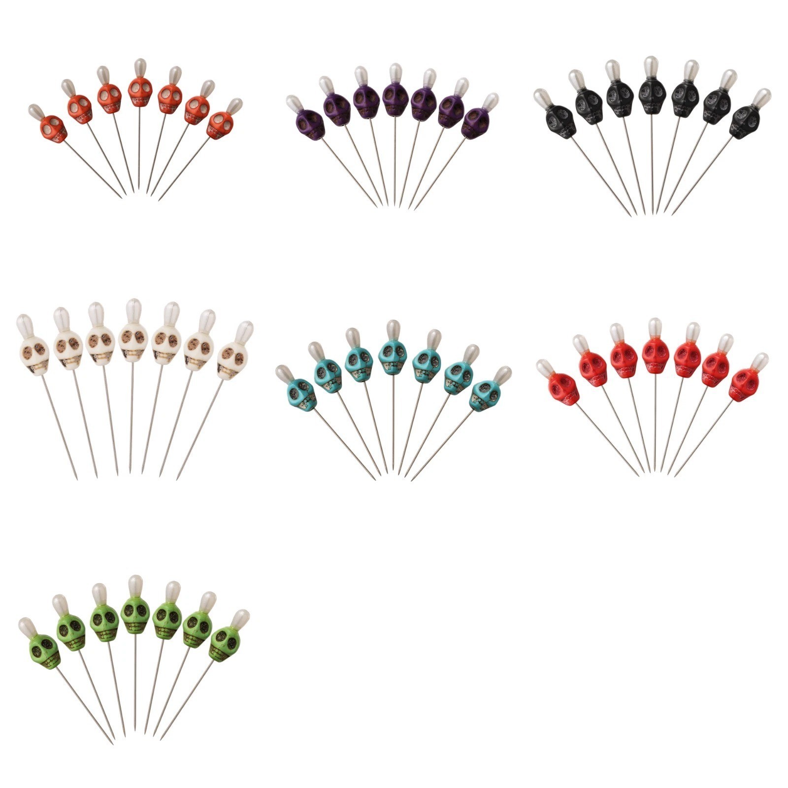 1set Skull Head Pattern Pins Evil Voodoo Curse Needles Voodoo Doll Accessories