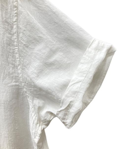KHOKI Cross-stitch Linen Shirt Men’s White, Size L, Embroidered Cotton Blend
