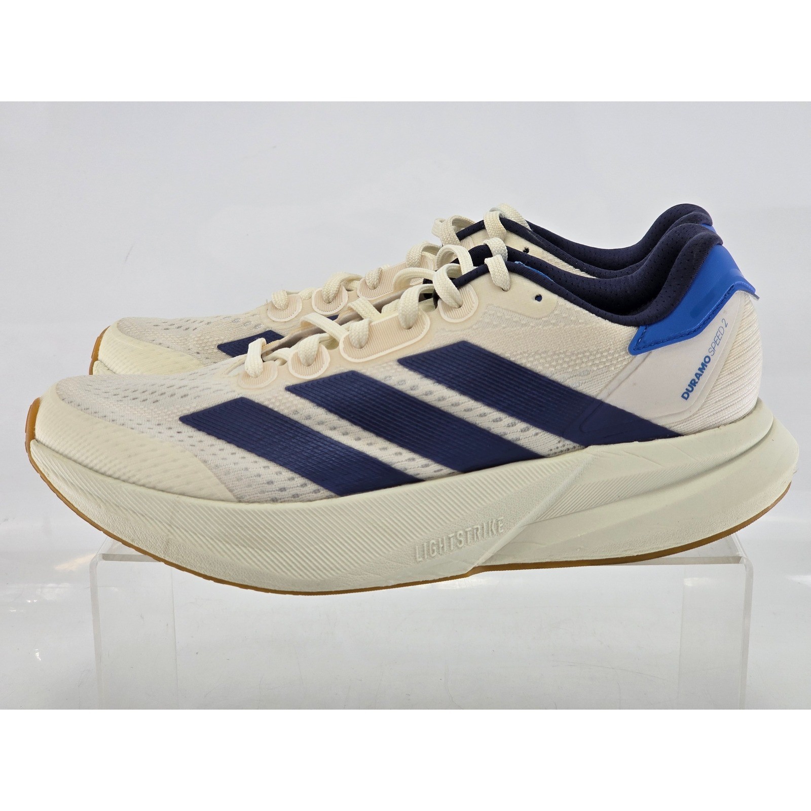 Adidas Duramo Speed 2 Running Shoes Mens 9.5 White Blue JP9223 – Excellent