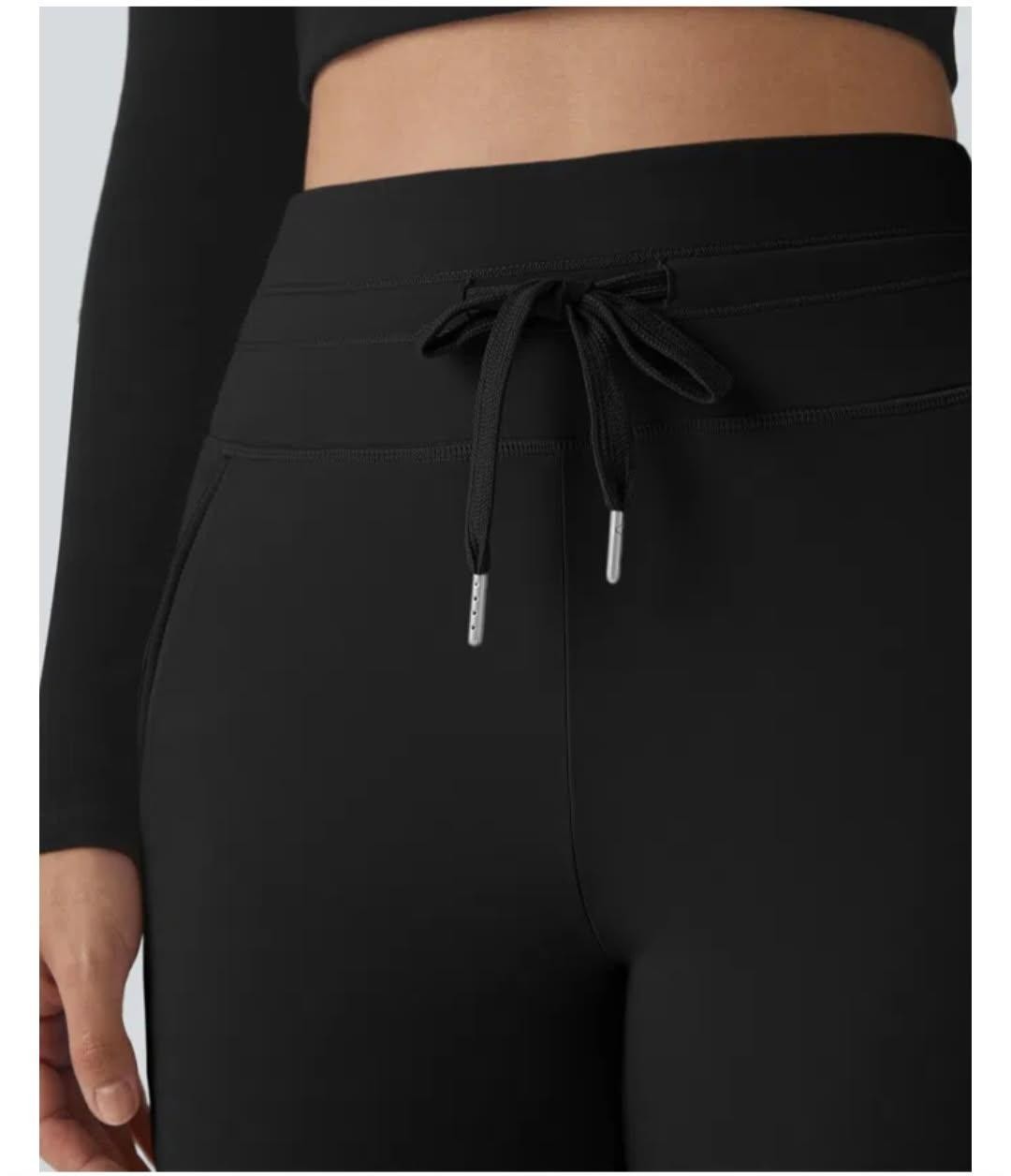 Halara SoftlyZero Plush High Waisted Drawstring Pocket Plain Full Length Jogger