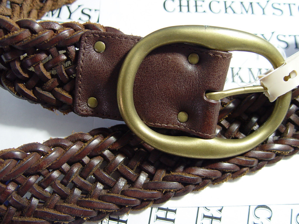 NEW LUCKY BRAND “DUNGAREES” LEATHER VOWEN BELT SZ 36