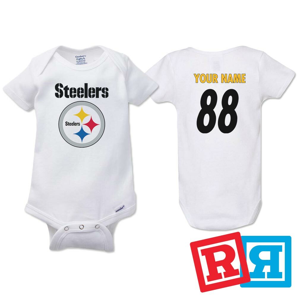 Personalized Pittsburgh Steelers Gerber Baby Onesie® Cotton Custom Bodysuit