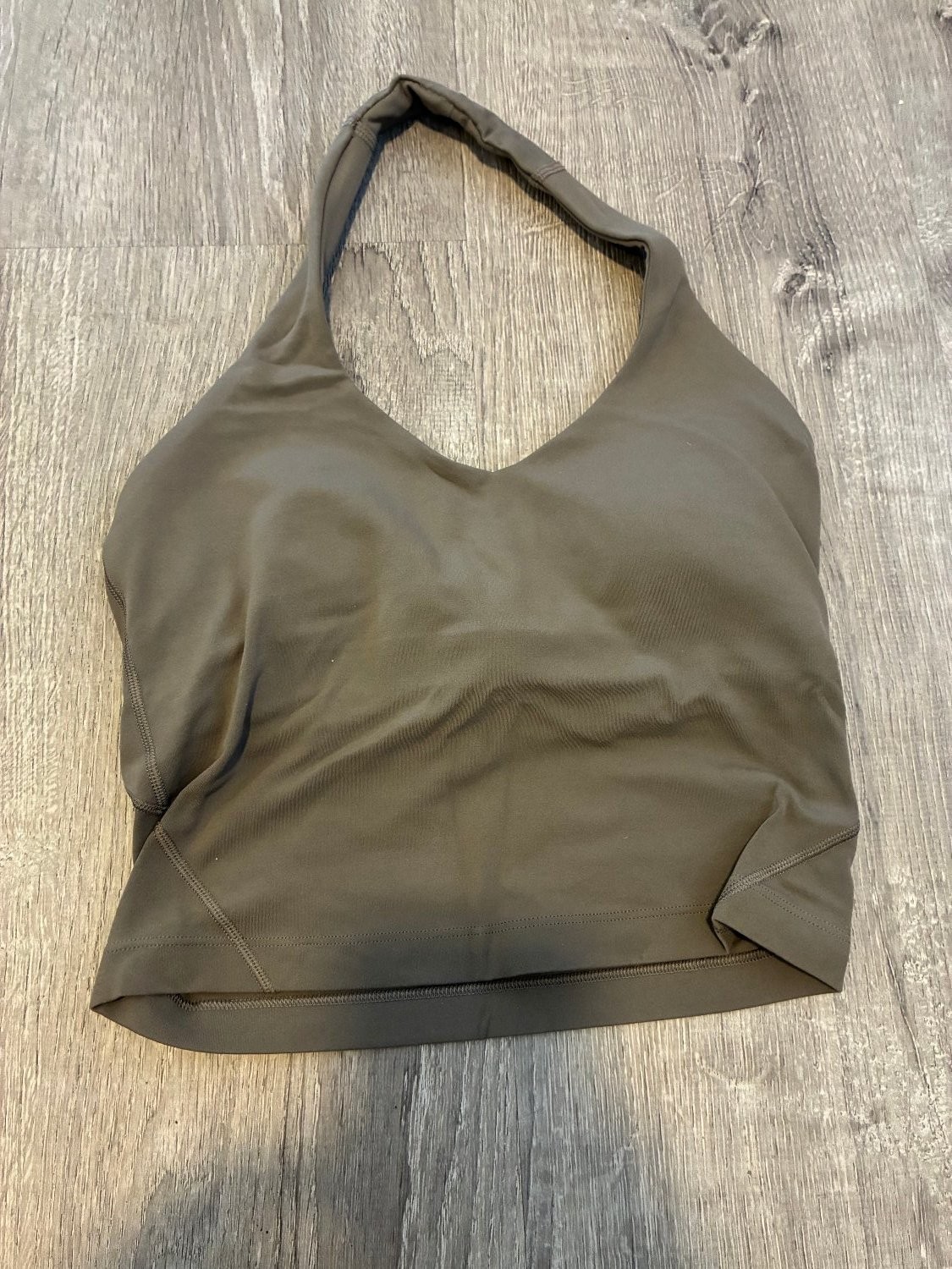 Lululemon Align Halter Tank Top Size 2 Army Green Cropped Yoga Shirt