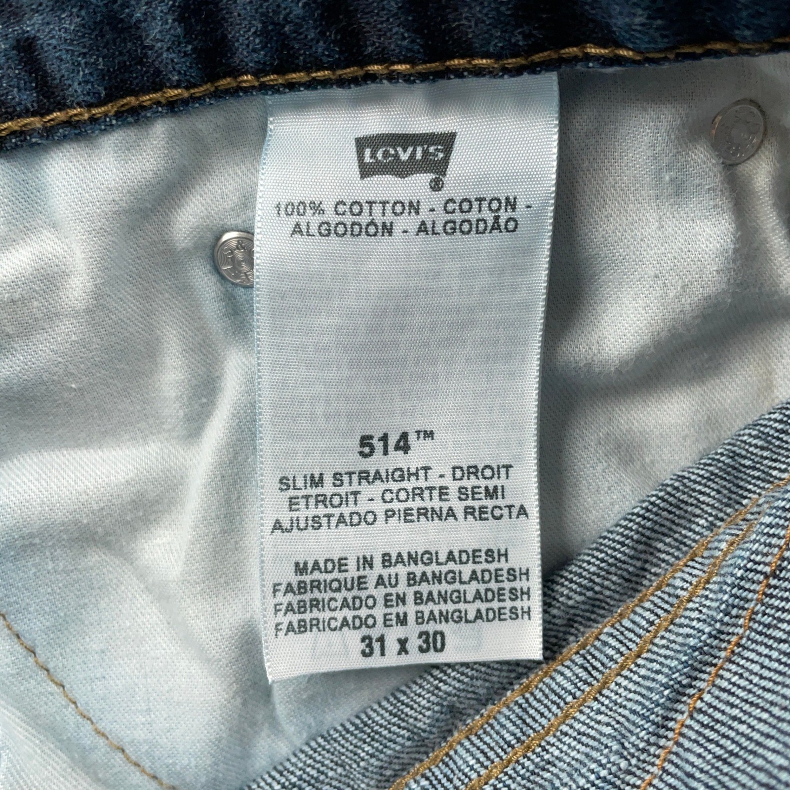 Levis 514 Jeans Mens 31×30 Fits 30×29 Blue Slim Straight Dark Wash Denim Pants