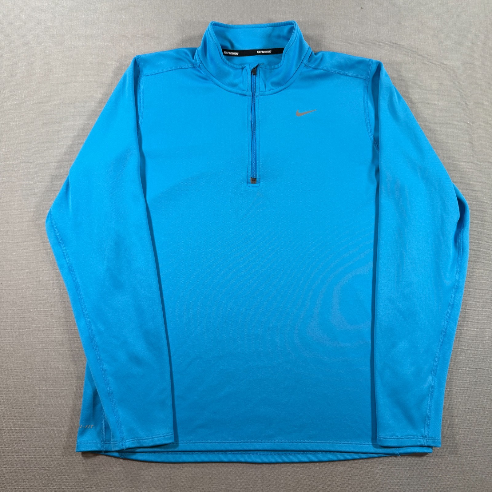 Nike Running Quarter Zip Pullover Mens Large Neon Blue Training Fitness Dry