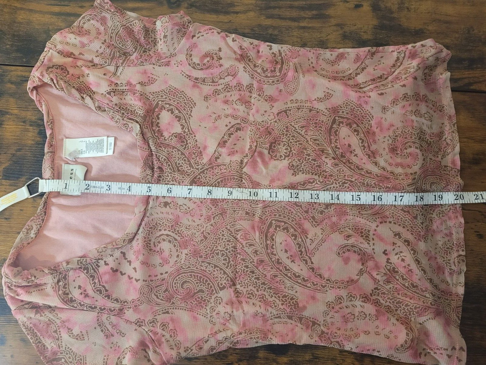 Axcess Liz Claiborne Women’s Large Paisley Sleeveless Lined Sheer blouse Pink