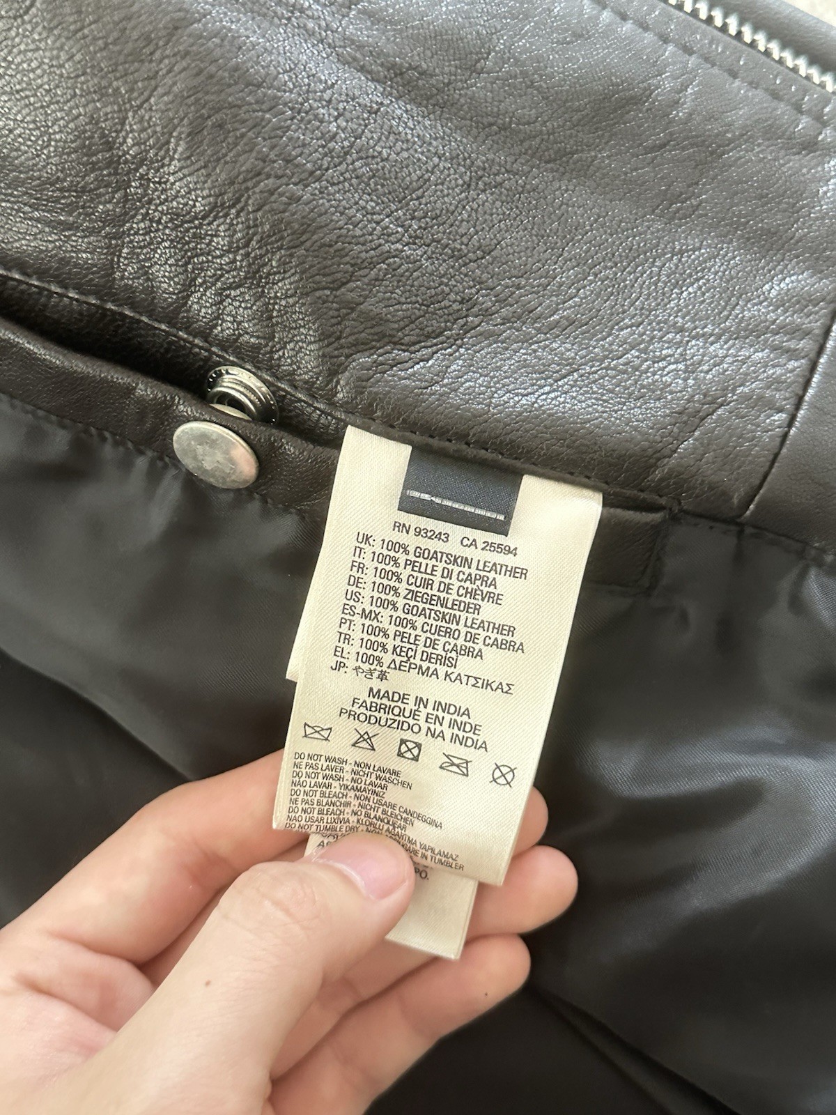 Diesel Men’s 100% Goatskin Leather Cafe Racer Jacket Black Size L NWT MSRP $598