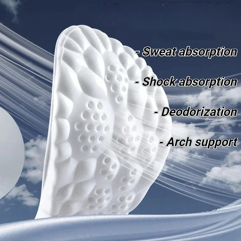 4D Massage Shoes Insoles Super Soft Latex Sports Insole for Feet Running Basket