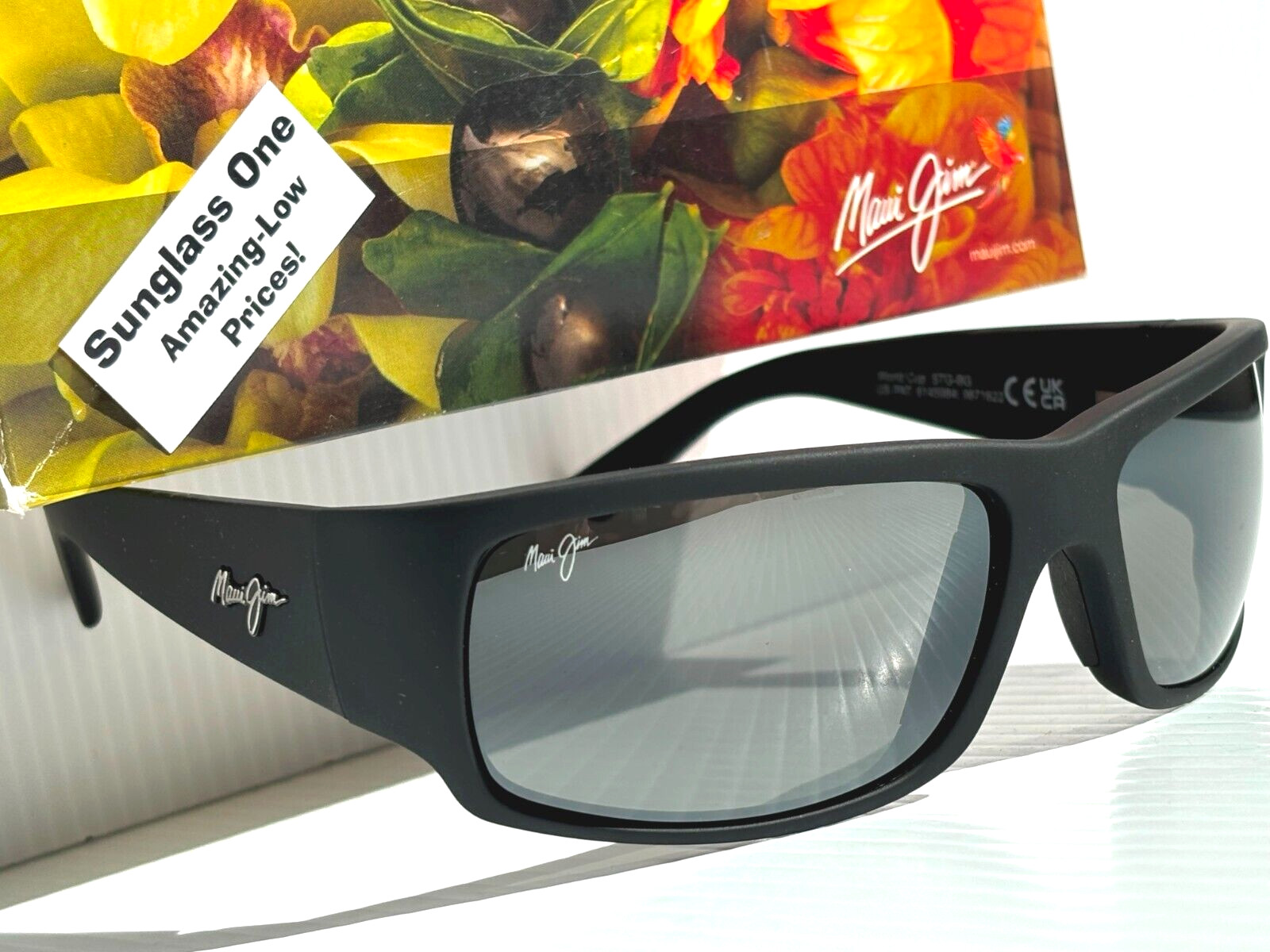 NEW Maui Jim WORLD CUP Matte Black Rubber POLARIZED Grey GLASS Sunglass 266-02MR
