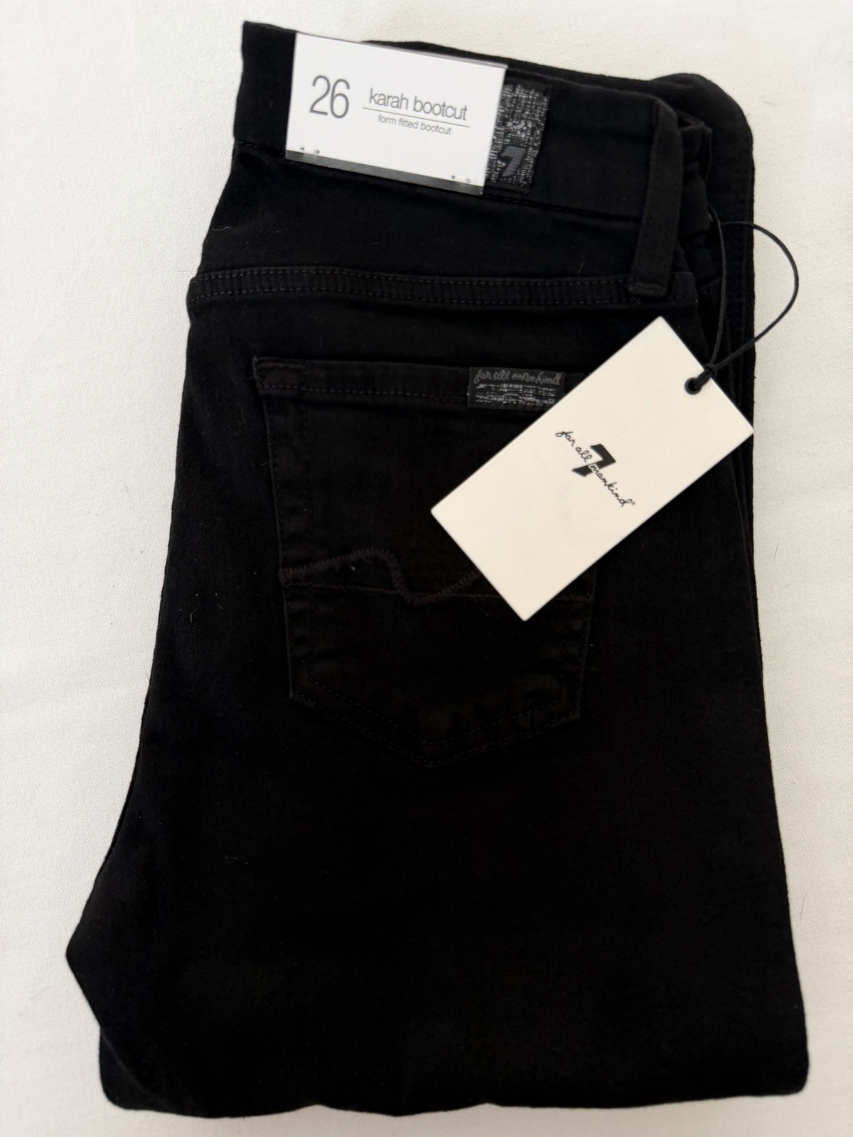 New7 For All Mankind Jeans SZ 26 Karah Bootcut Jeans For Women In Color Black