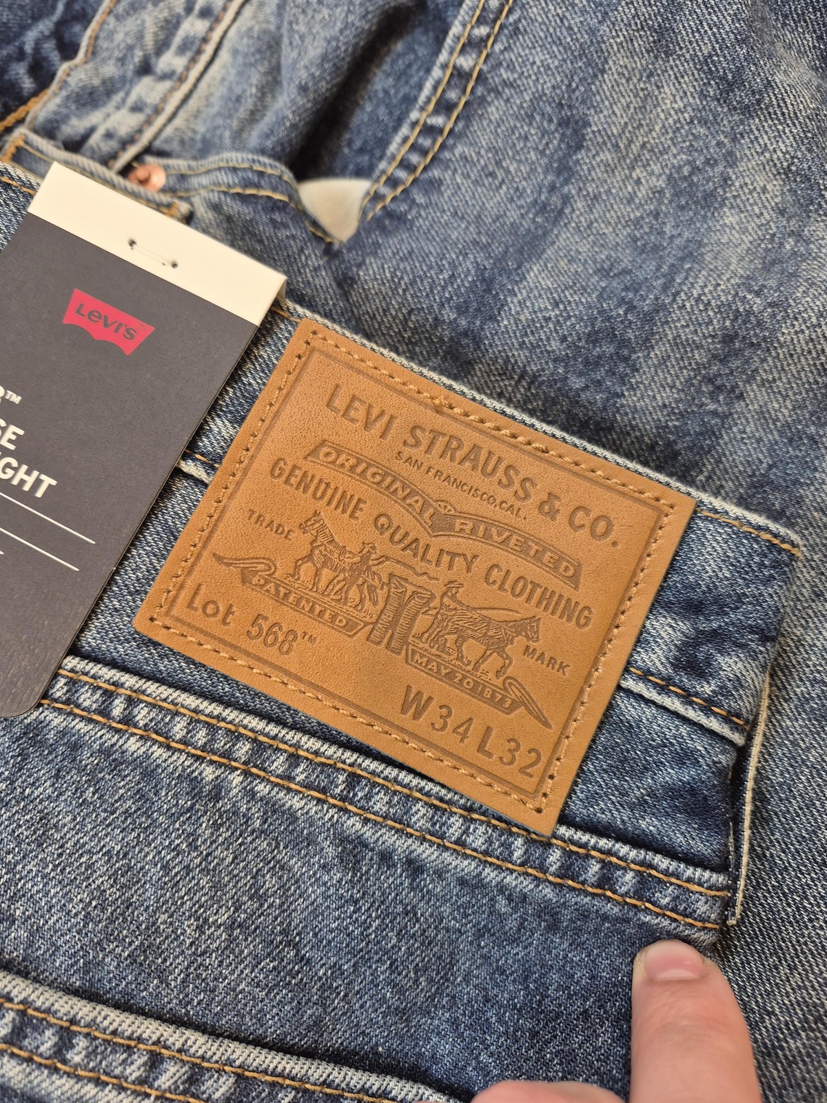 Levis Premium 568 Loose Straight 34×30 Blue Wash NWT Baggy Skater