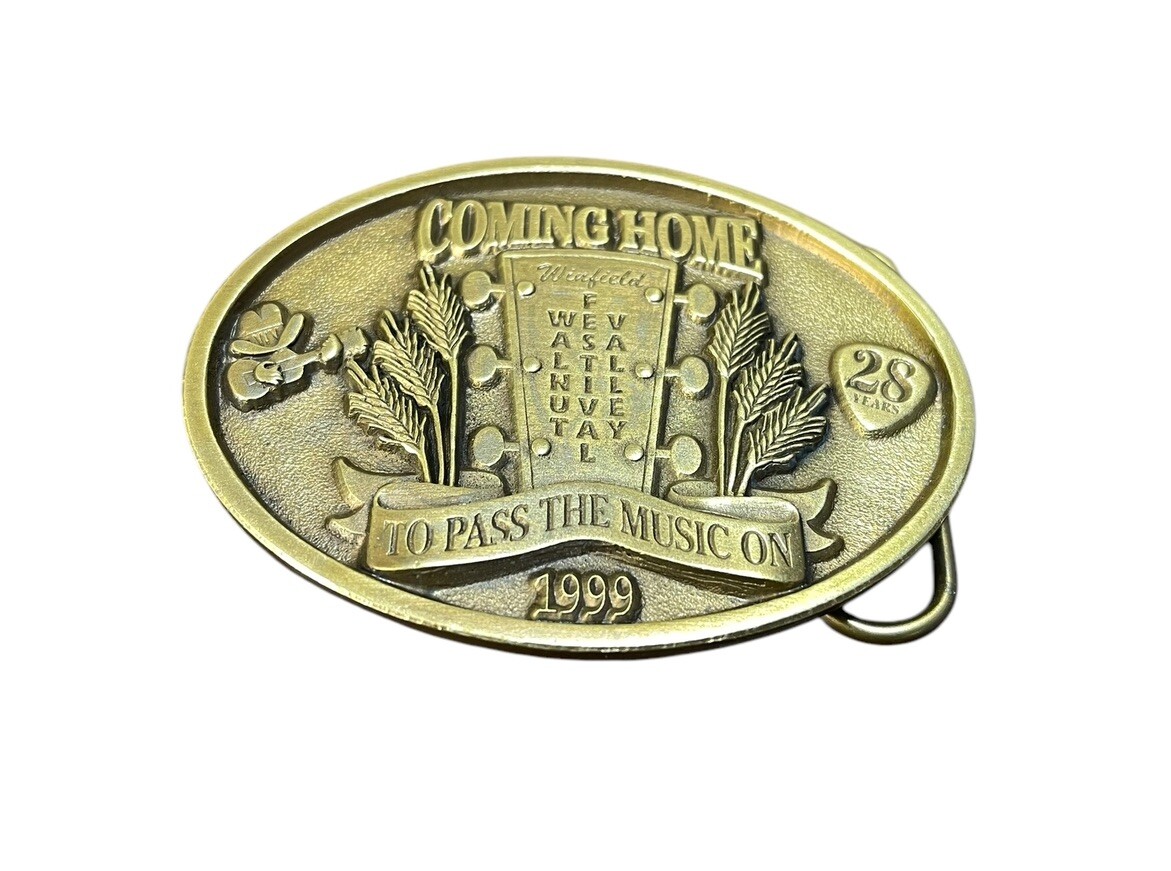 Vintage 1999 Walnut Valley Festival Winfield Kansas Brass Belt Buckle Limited