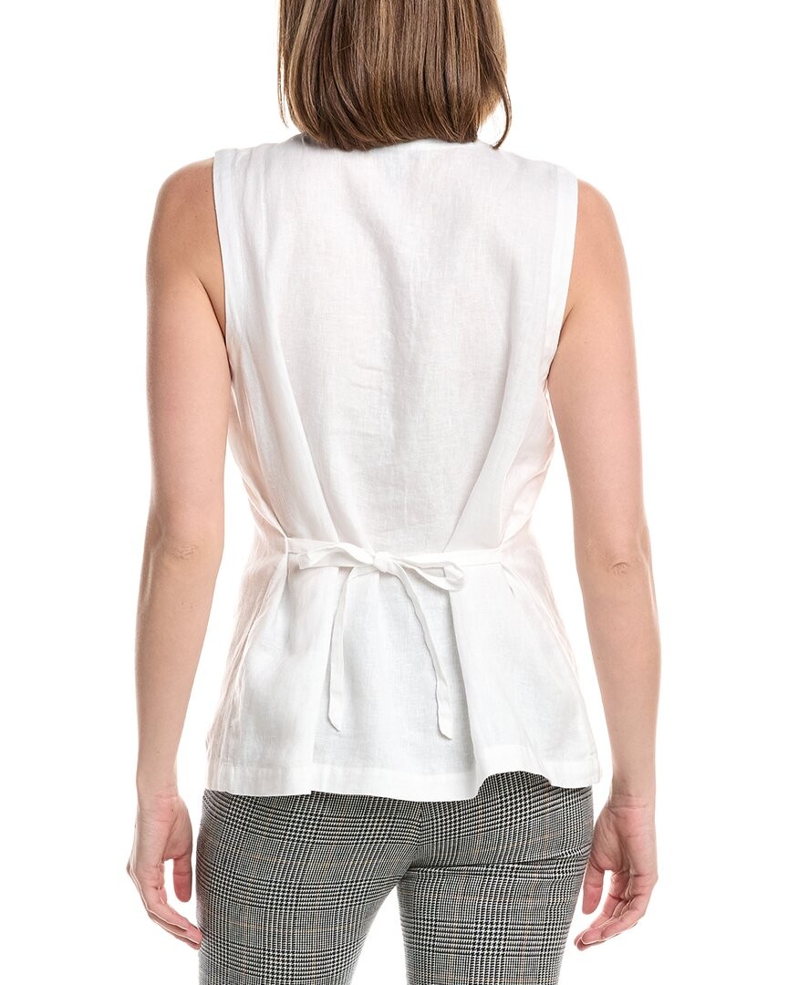 Eileen Fisher Round Neck Linen Long Vest Women’s