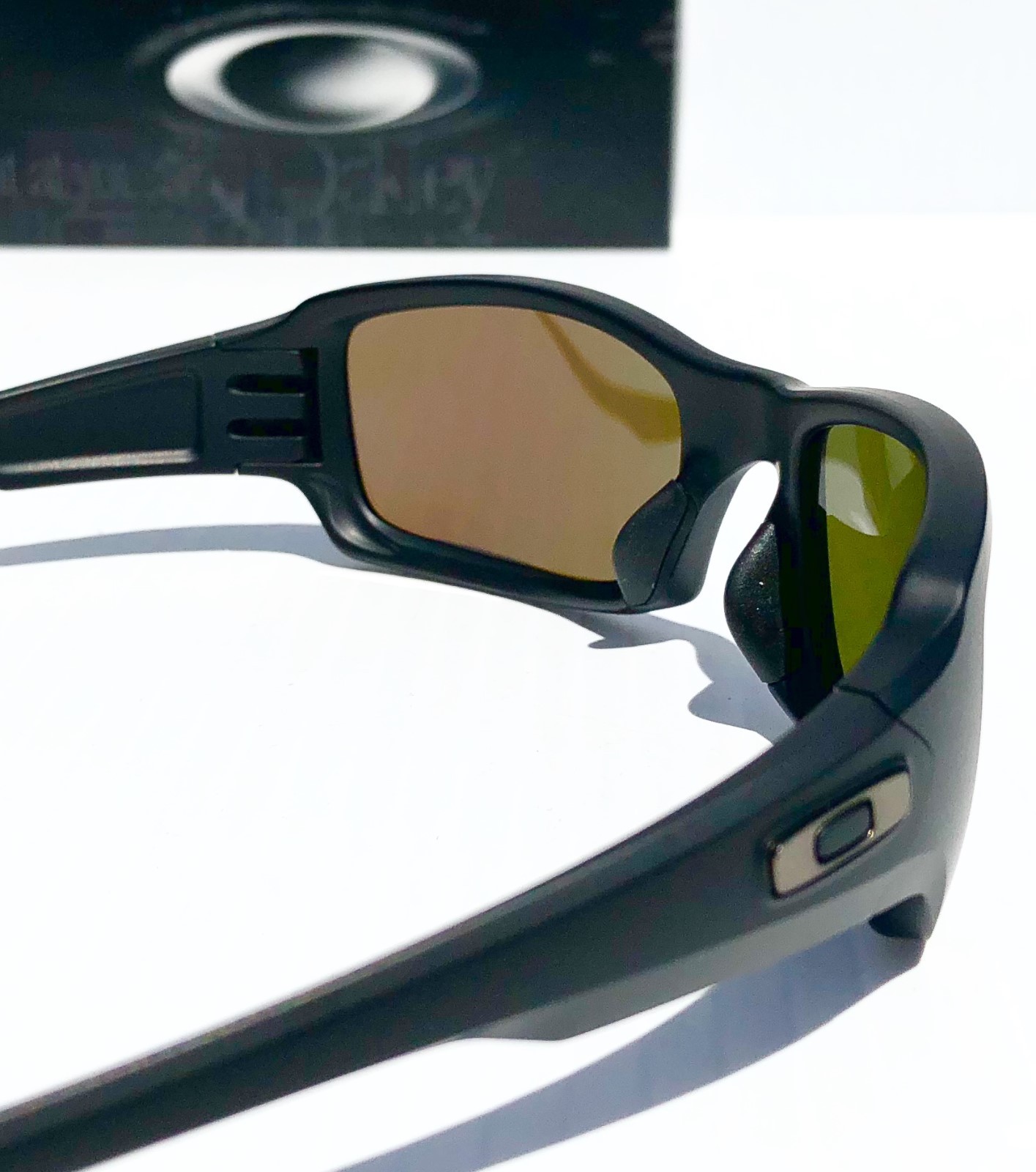 NEW Oakley FIVES Squared Matte Black w POLARIZED Galaxy BLUE Sunglass 9238