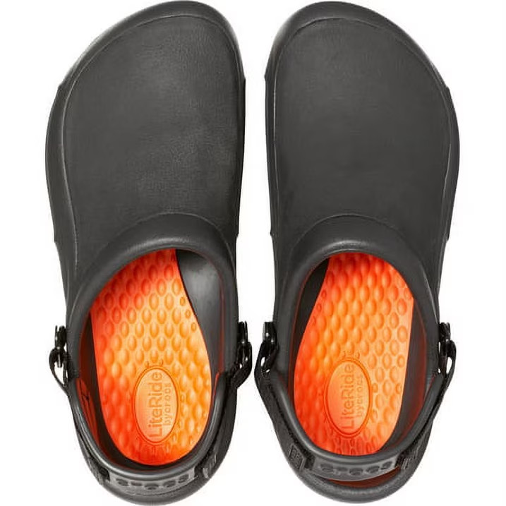 Crocs at Work Unisex Bistro Pro LiteRide Slip Resistant Work Clog Graphic, Black
