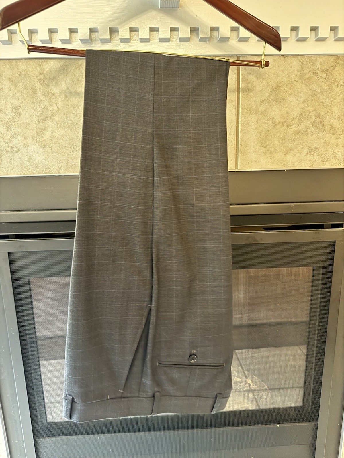 Tommy Hilfiger Men’s Dark Gray Check Slim Fit TH Flex Full Suit 40L / 32×32