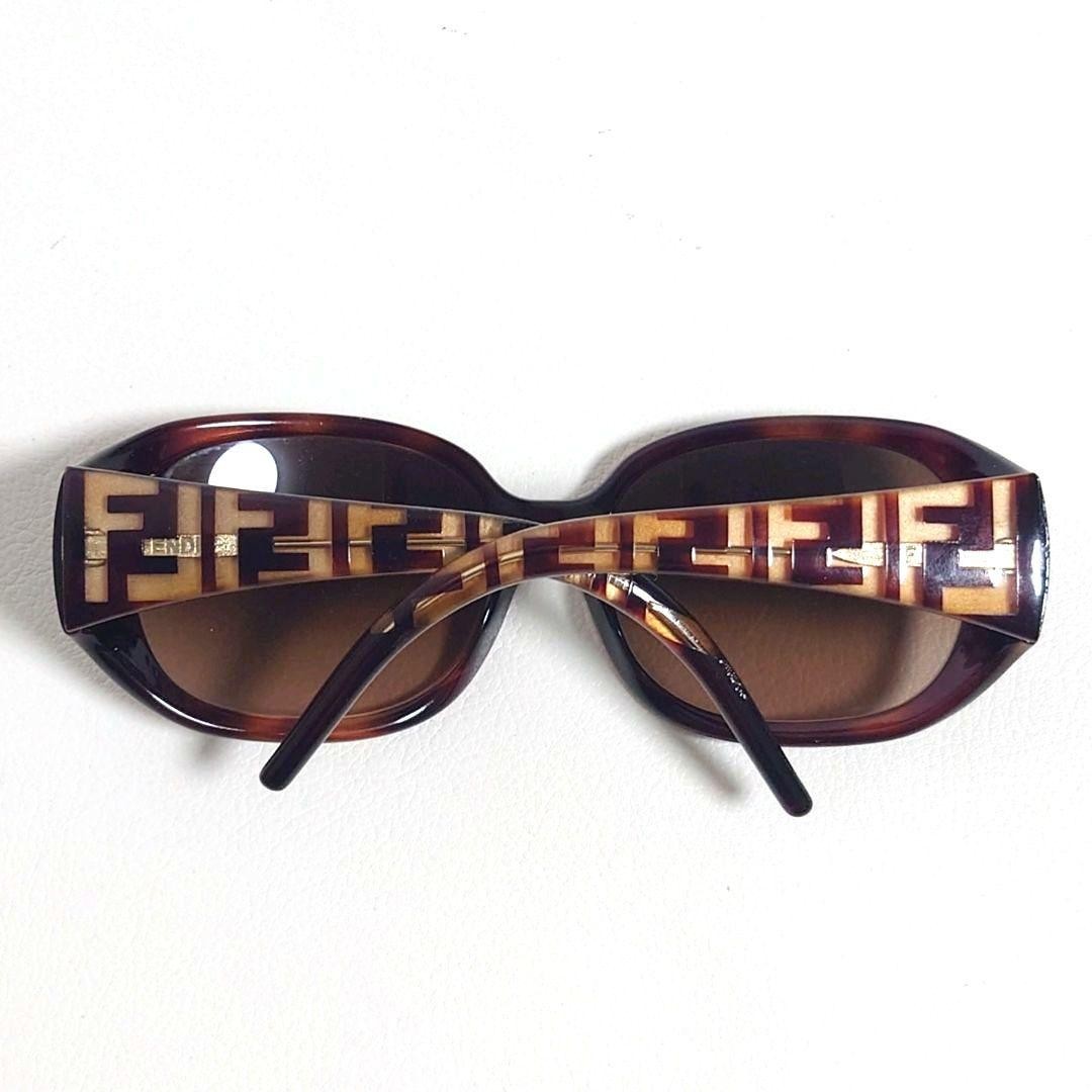 Fendi Round Sunglasses, Zucca Pattern, Brown, Women’s