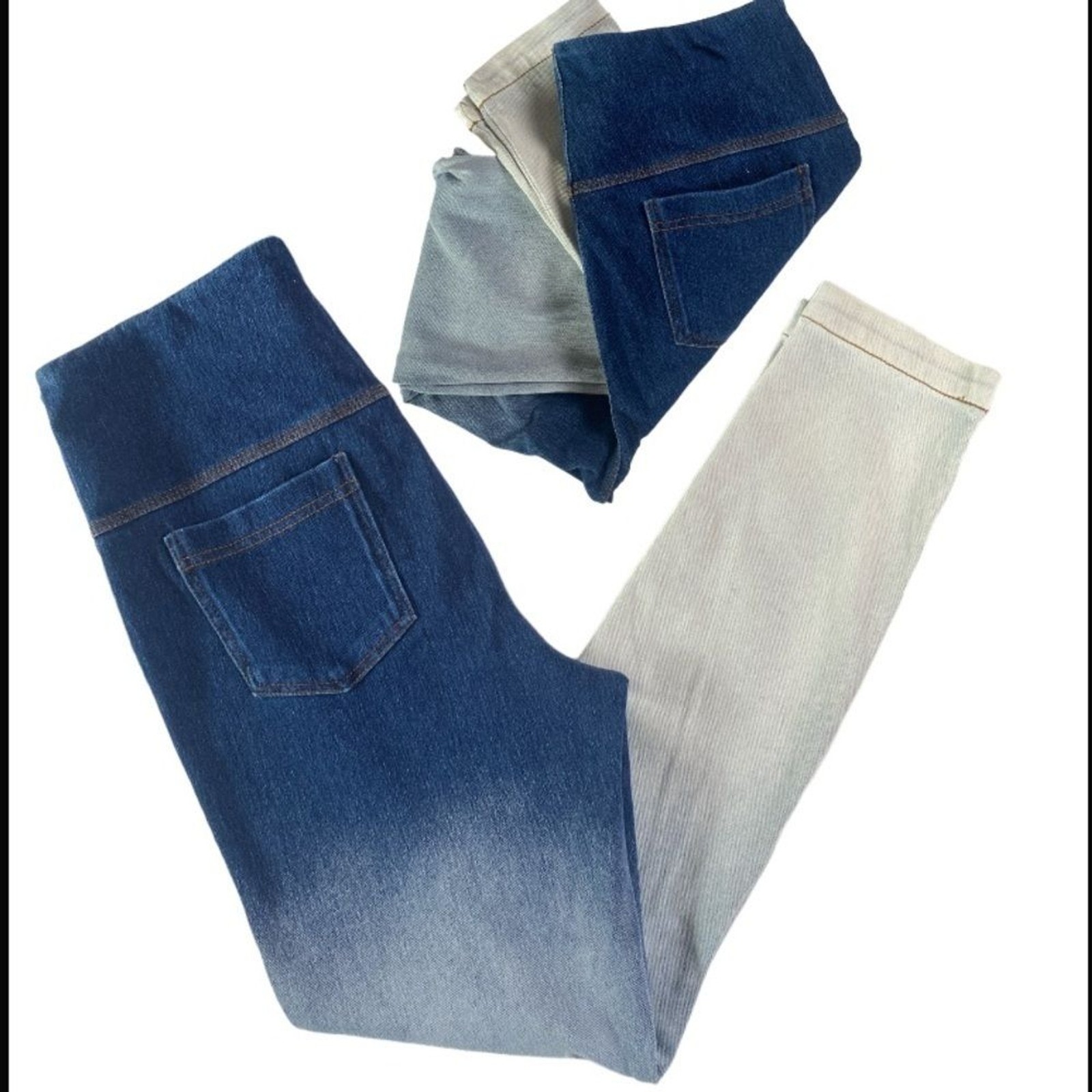LYSSE white to blue ombre lightweight denim // Wms L