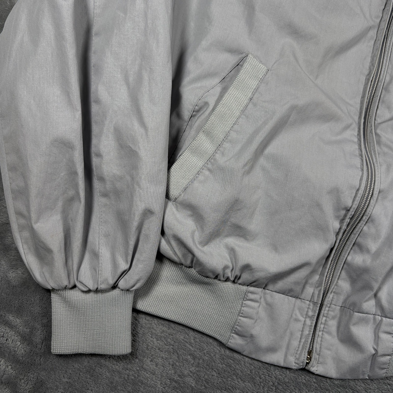 Vintage 90s Members Only Bomber Jacket Mens 38 Gray Iconic Racer Outdoor Winter