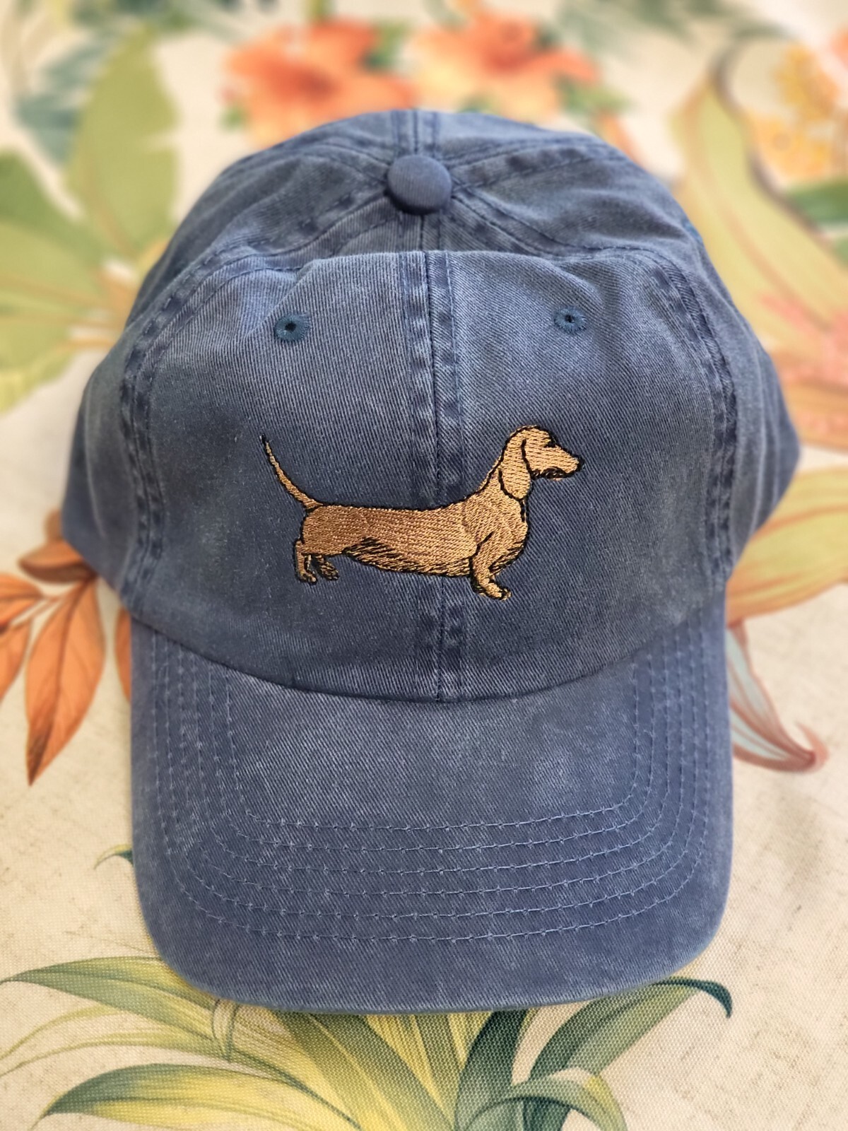 Dachshund dog embroidered dad hat, Wiener dog embroidered ball cap