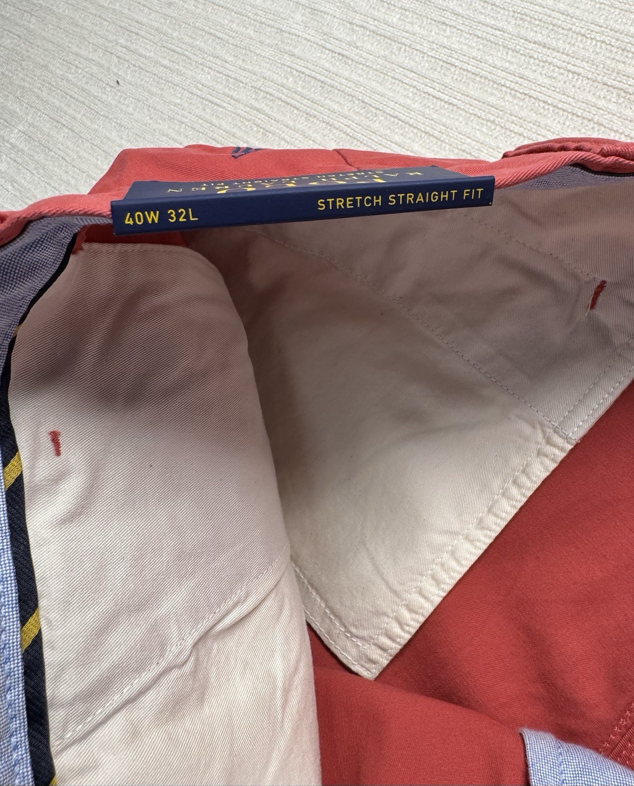 Polo Ralph Lauren Mens Stretch Straight Fit Chino Twill Pants Salmon/Red NWT