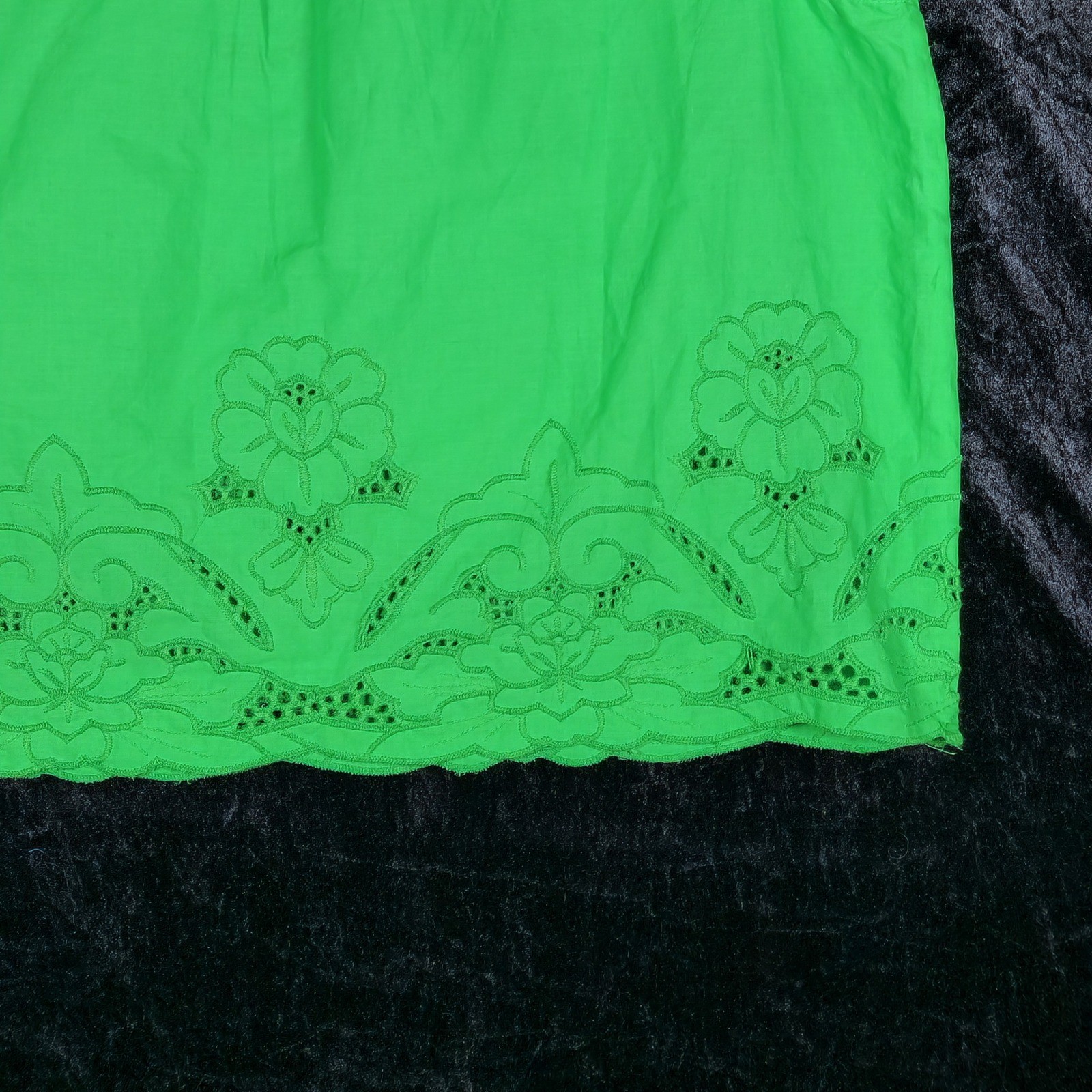 Jennifer & Grace Parisian Eyelet Lace Flutter Sleeve Cotton Blouse CT2606M L NEW