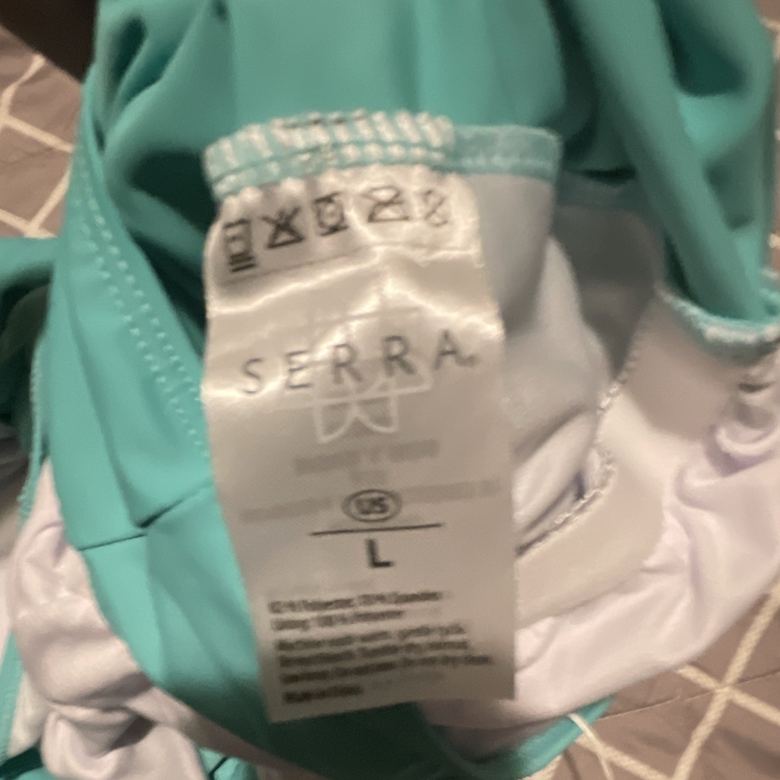 SERRA Women’s Green Solid One Piece Swimsuit Strap Accent Size L Regular #20