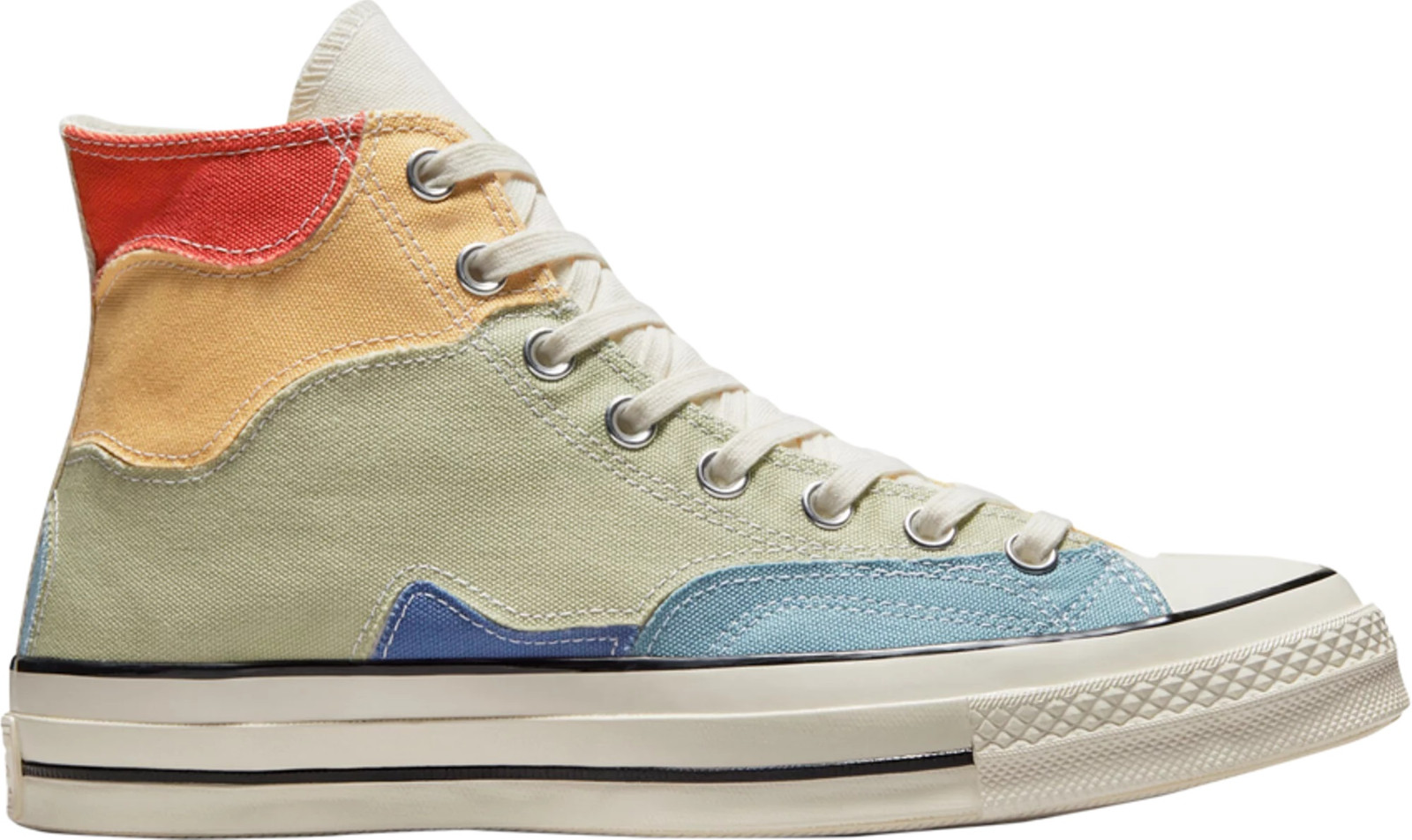 Converse Unisex Chuck 70 Crafted Patchwork Hi Top Olive Aura/Worn Blue