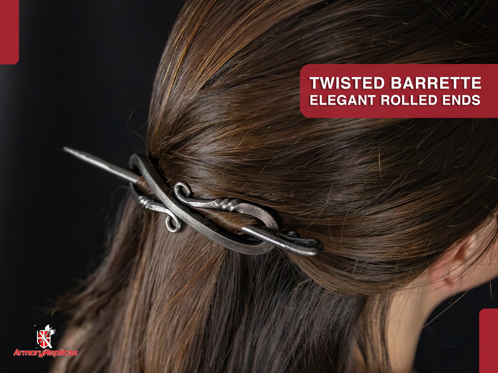 Medieval Inspired Gifts for Her Forged Iron Accessory Barrette Hair Stick Pin