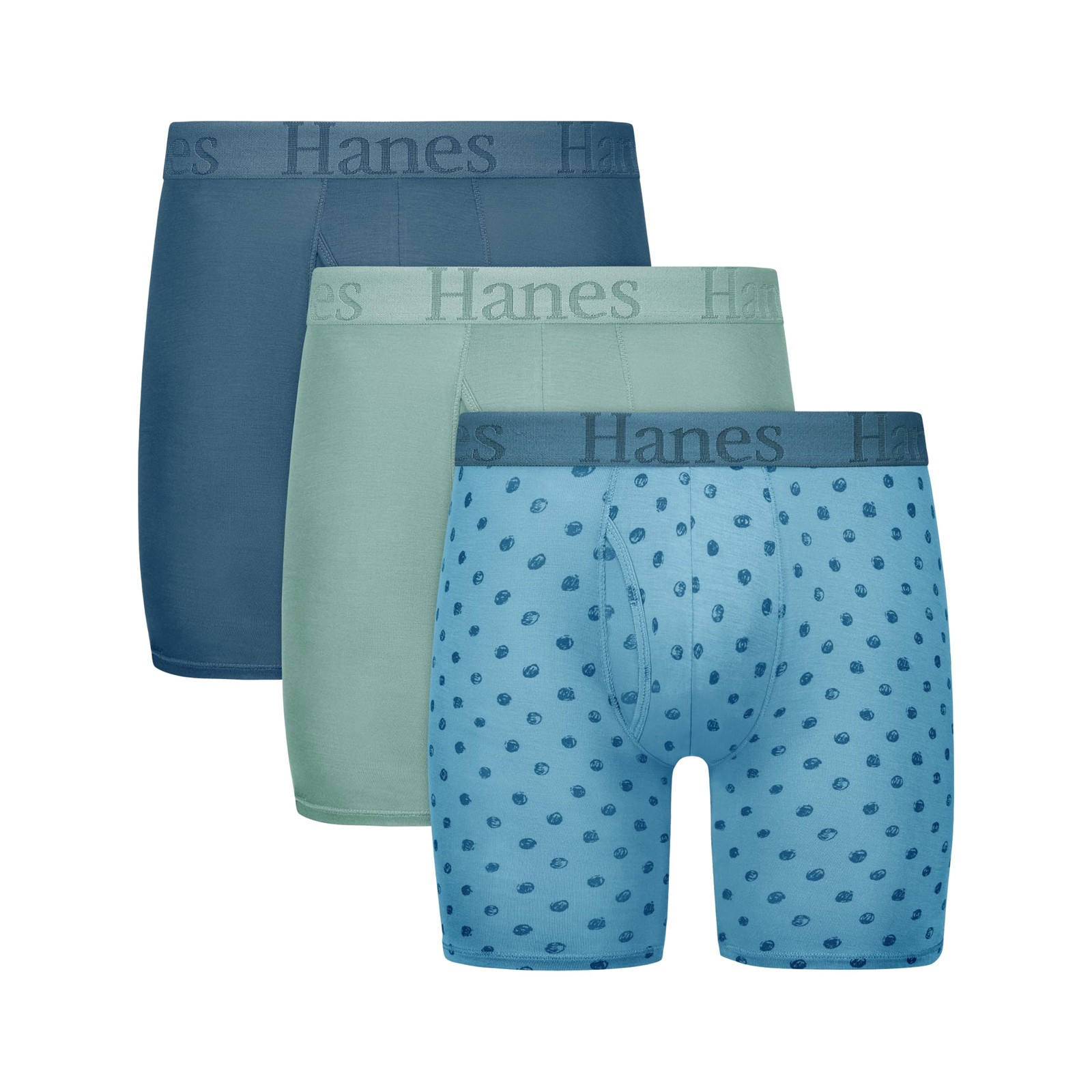 Hanes Men’s Boxer Briefs Viscose from Bamboo Underwear Grey Green Navy Medium