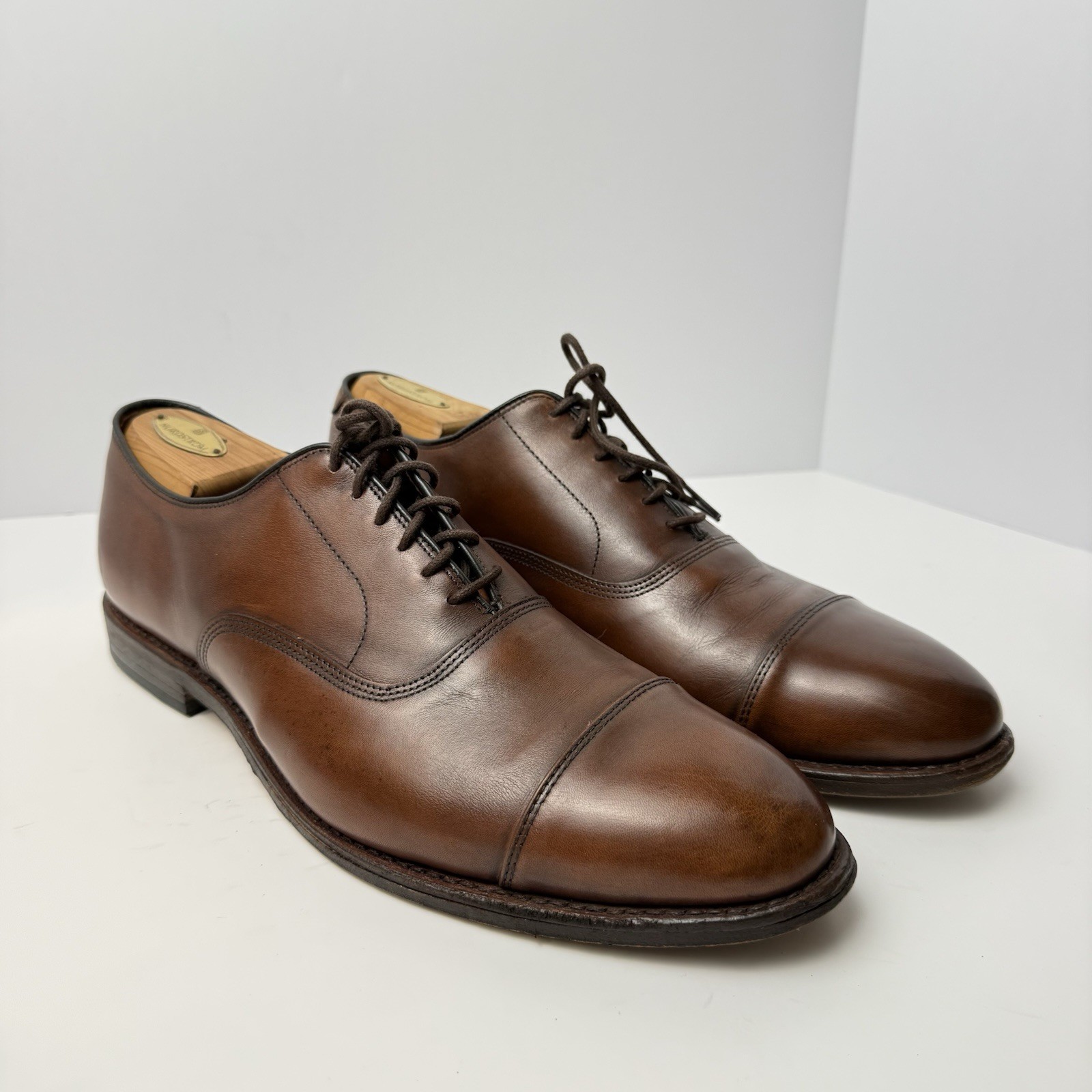 Allen Edmonds Brown Leather Cap Toe Oxford Lace-Up Men’s Dress Shoes US 11