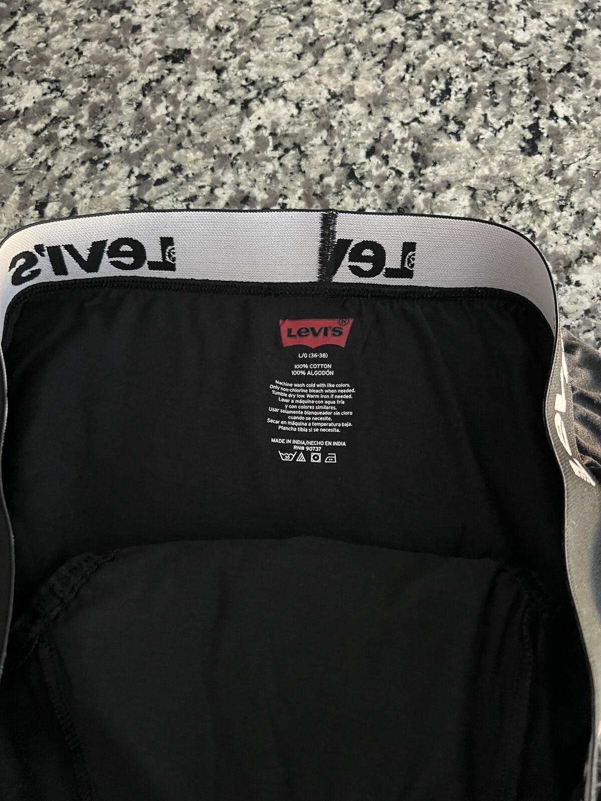Levi’s Black Briefs Mens Large 100% Cotton Underwear New Low-Rise L Genuine