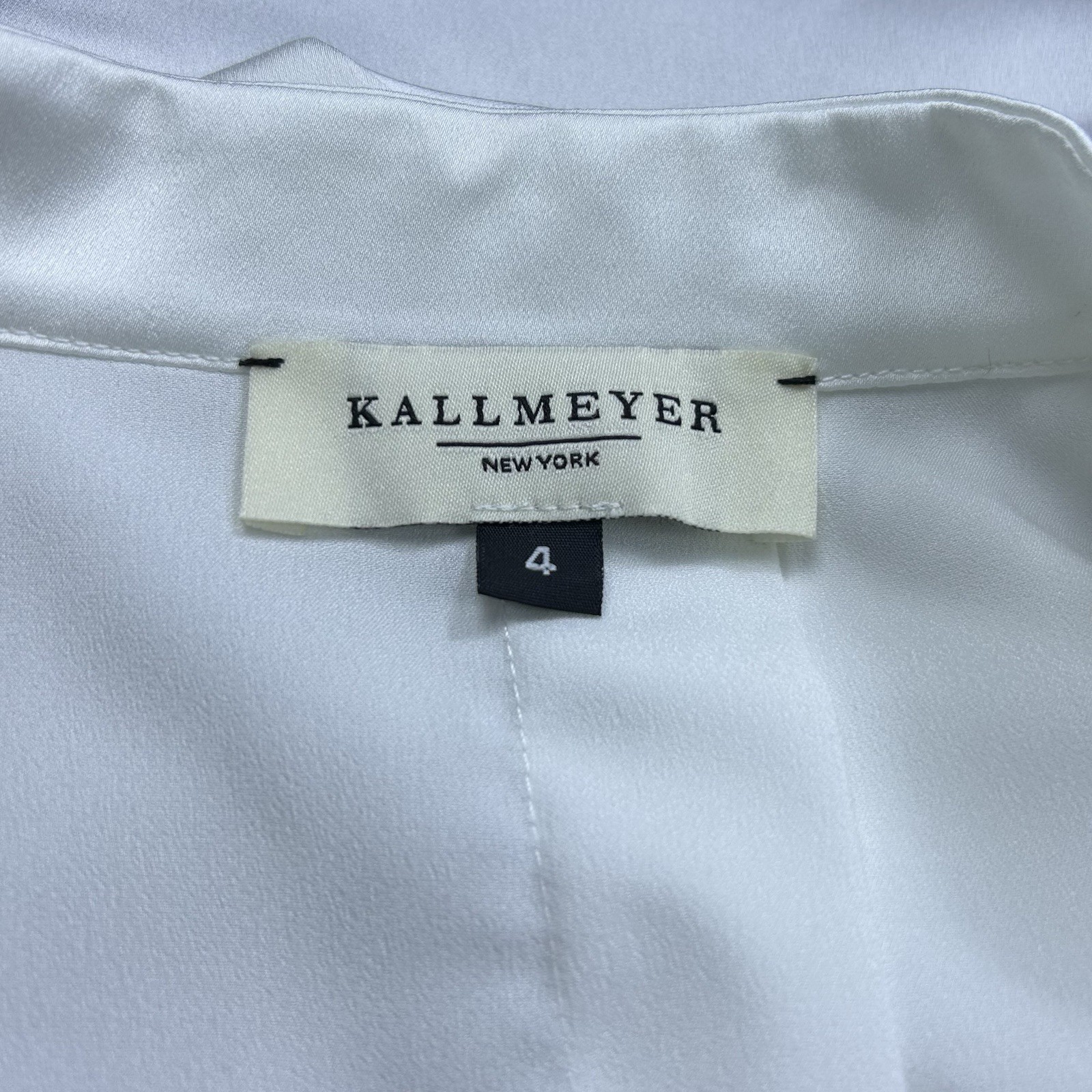 Kallmeyer Appartement Ballon Satin Button Down Shirt Size 4 Quiet Luxury Blouse