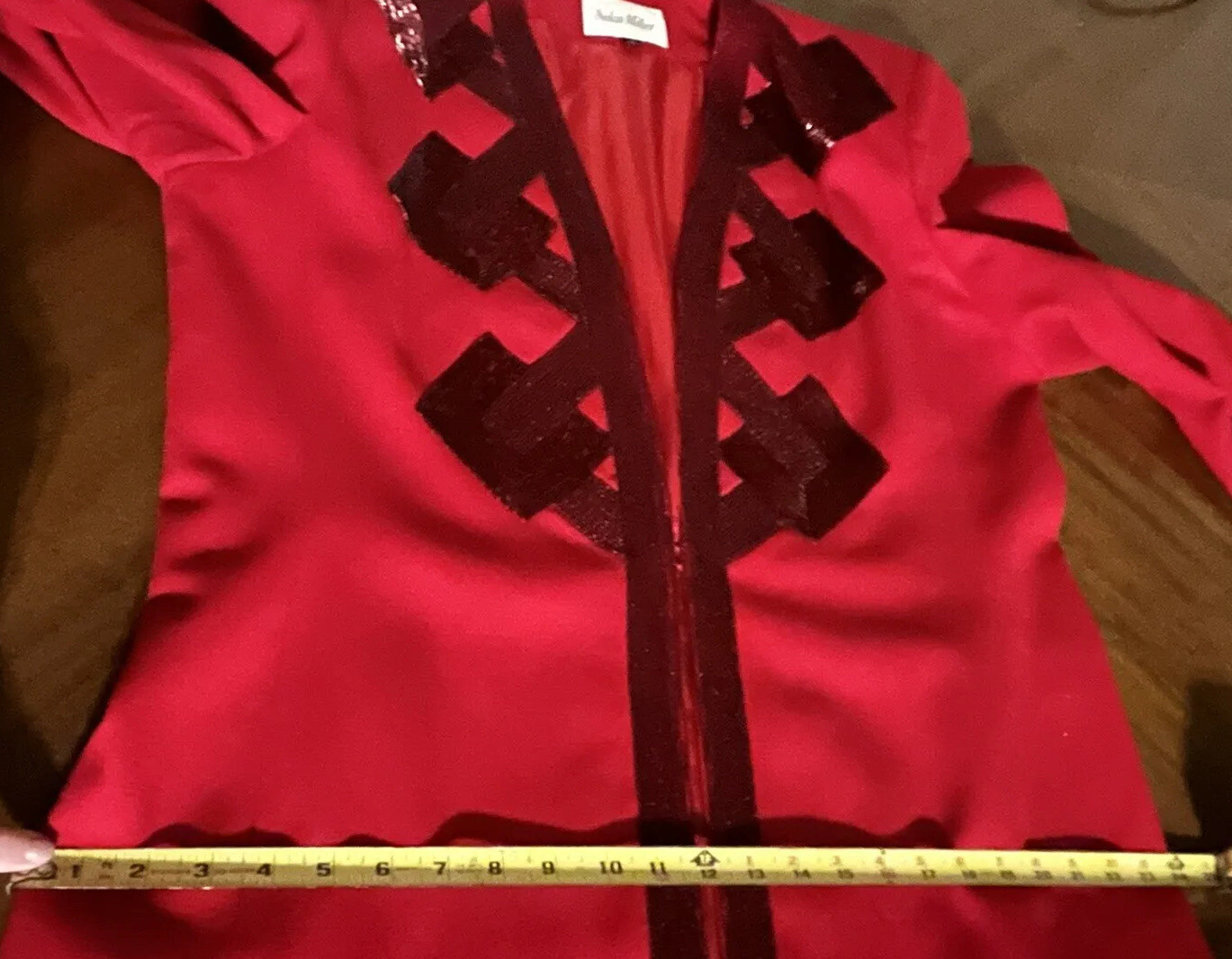 Vintage Nolan Miller 80s Dynasty Designer Red Glam Jacket Heavily Beaded Size 18