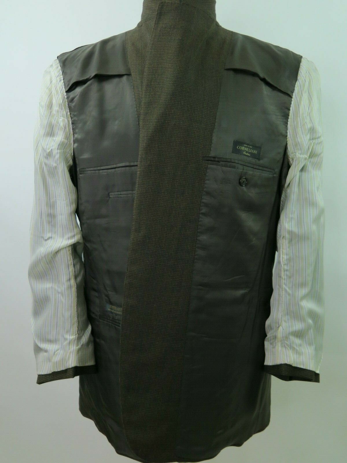 Corneliani Men’s Pure Wool Micro-Check Italian Blazer Jacket Sport Coat 44 R EUC