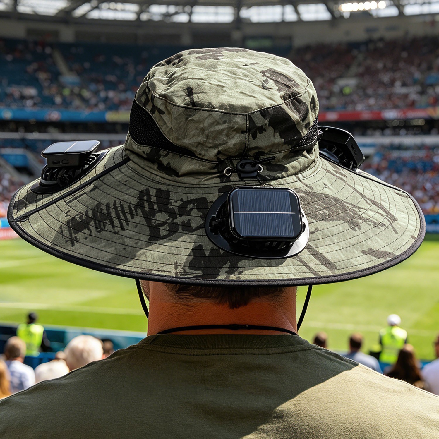 2026 NEW Wide Brim Sun Fishing Hat with 3 Solar & USB Powered Fan UV Protection