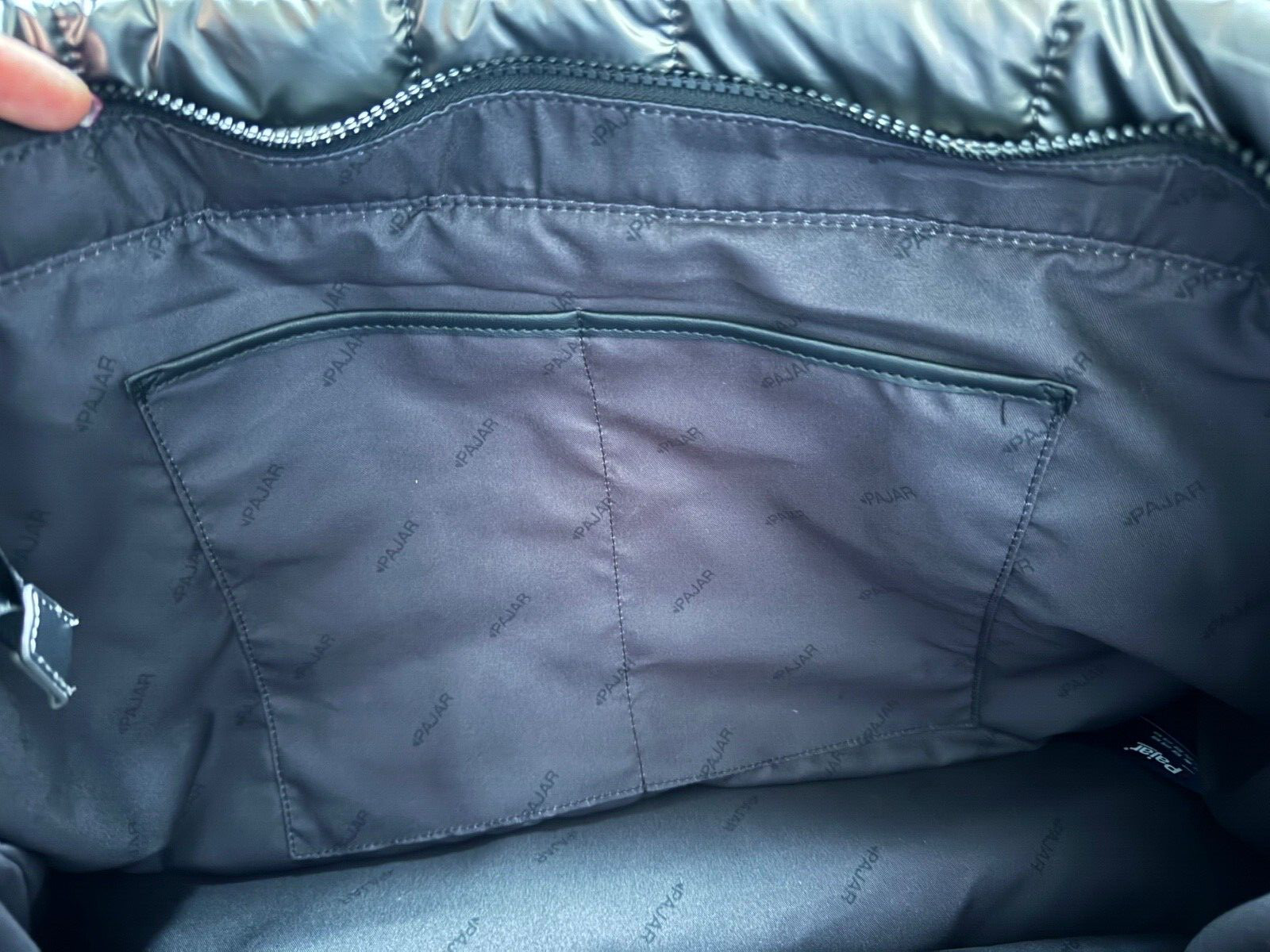 PAJAR QUILTED SHOULDER BAG TOTE, GUNMETAL, NWT, 21″W x 12″H x 6.75″D