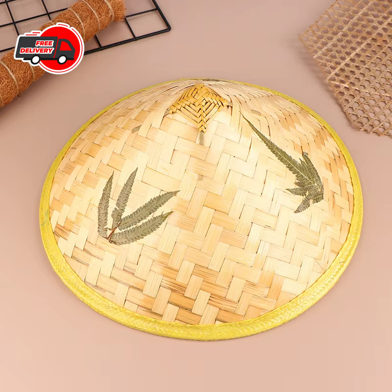 Chinese Oriental Coolie Straw-bamboo Sun Hat Farmer Rice Hat Fishing Sunshade