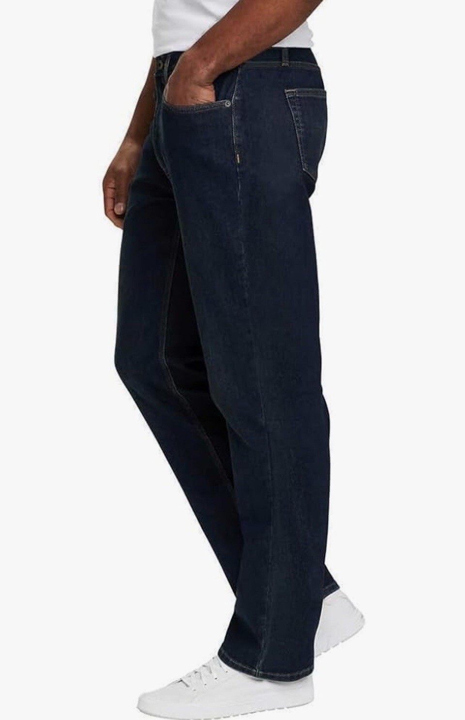 Eddie Bauer Men’s Classic Straight Fit Stretch Denim Jeans, Dark Blue, 30 X 29..