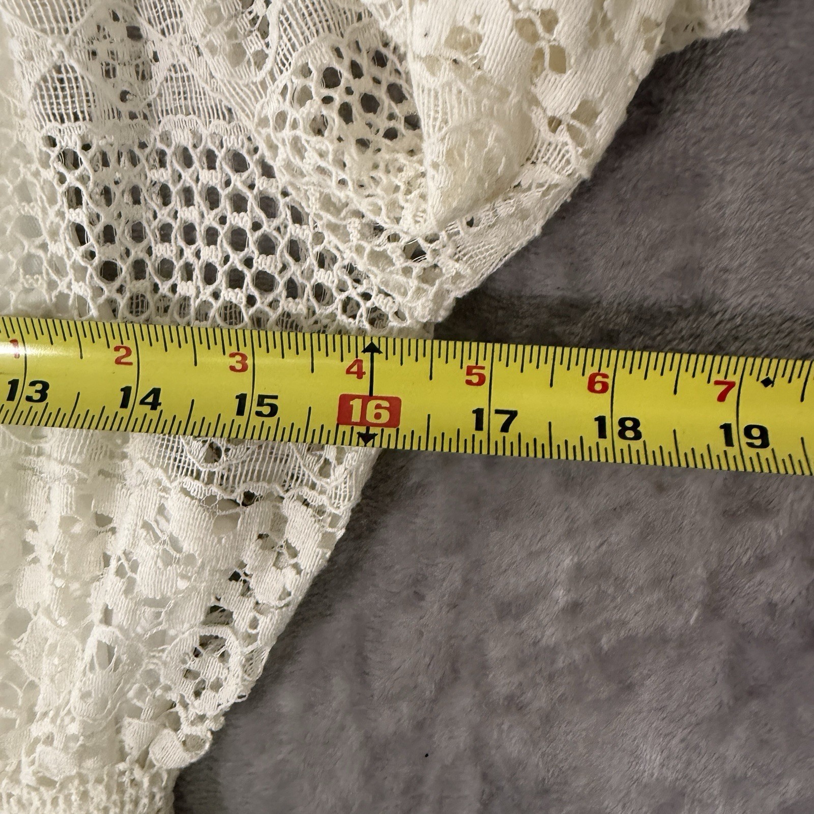 Boston Proper Cream Crochet Lace Bell Sleeve Dress Womens Size 8 Boho Angel Core
