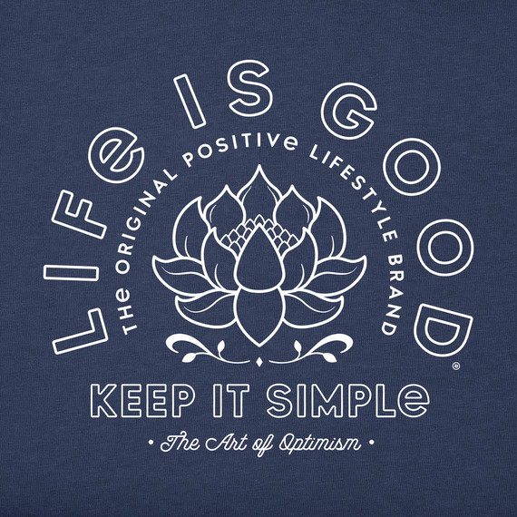 Life Is Good SS Shirt Crusher Vee KEEP IT SIMPLE LOTUS Flower Chest43in Womens L