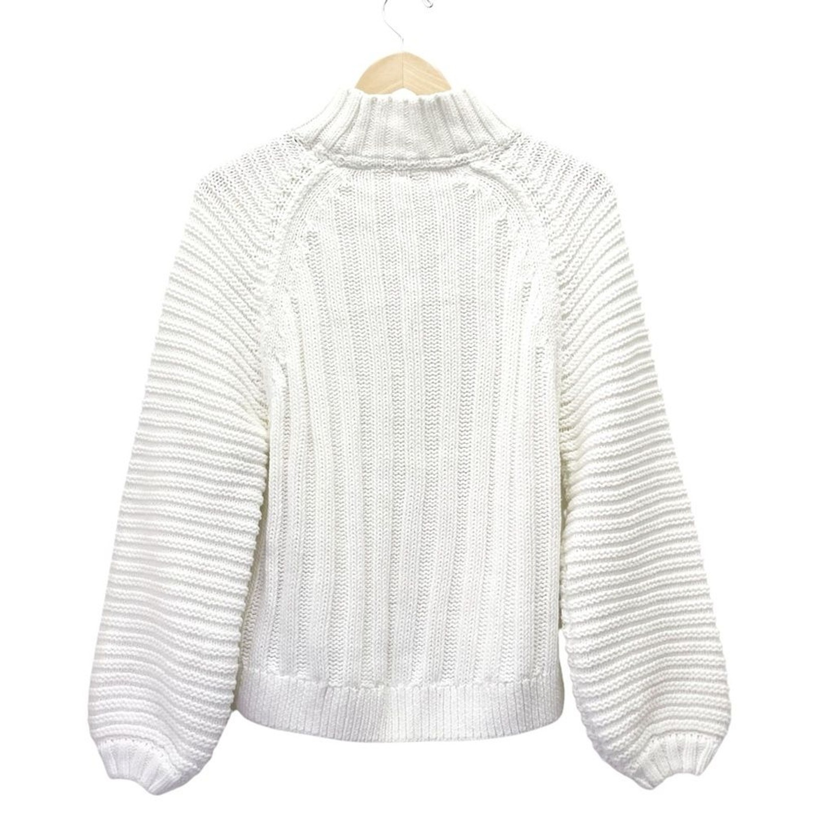 Free People Sweetheart Sweater Ivory Chunky Knit Mockneck Pullover Size Small