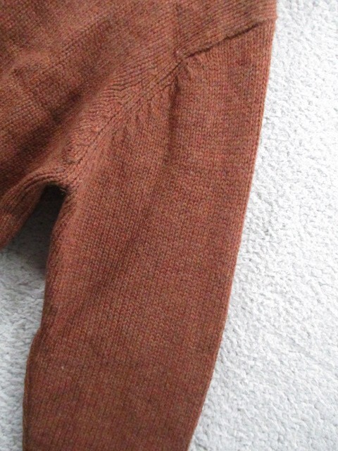 LL BEAN Shetland Wool Pullover Sweater Medium Elbow Patches 1/4 Zip Brown