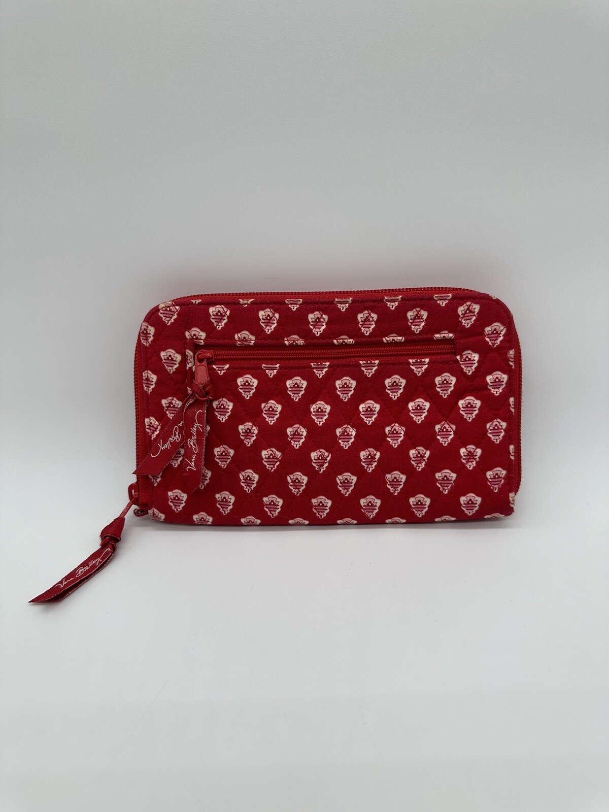 Vera Bradley Front Zip Wristlet Clutch Handbag Red